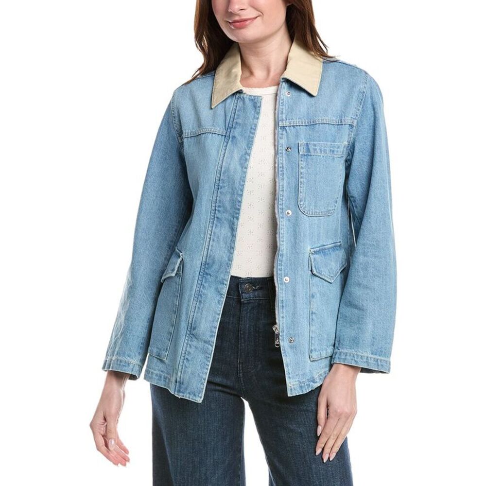 Sam Edelman Womens  Washed Denim Jacket, Blue